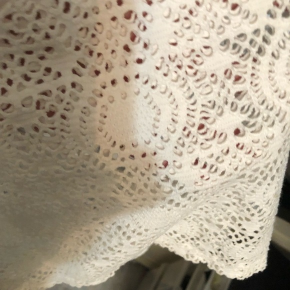 Tommy Bahama size large white crochet lace Maxi Dress swim cover up scoop neck - Picture 7 of 13